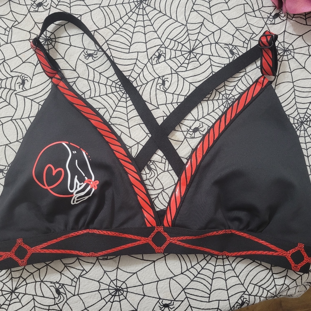 Iron yokai red thread lounge bra XL